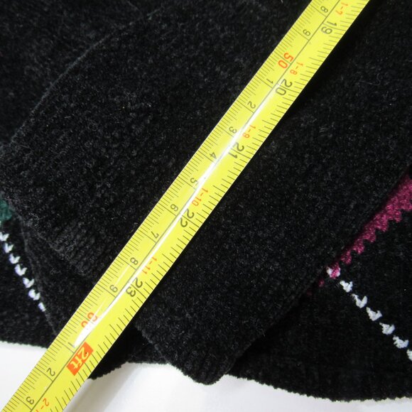 VTG JENNIFER MOORE Womens Cardigan Zippered Sweater Tweed Preppy Checker Black M - Picture 4 of 6